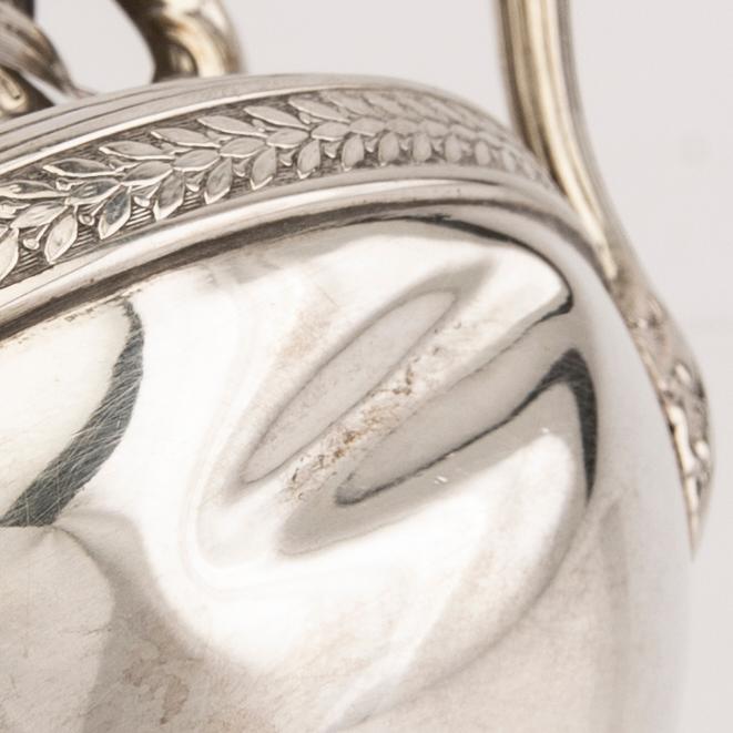 Sockerskål med lock silver 1900-talets första hälft märkt L Weber.