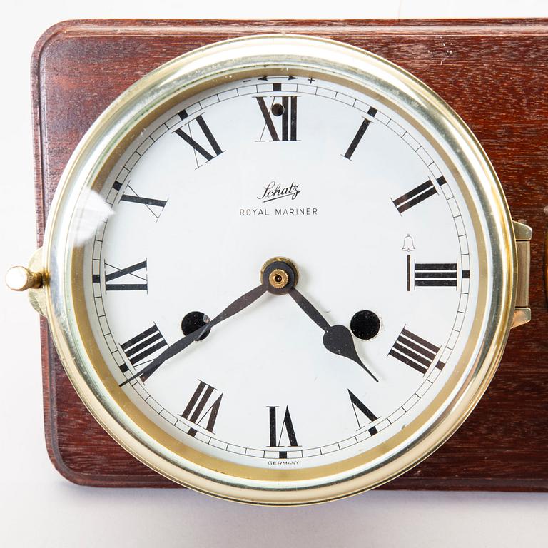 Ship clock and barometer, Schatz, West Germany, second half of the 20th century.