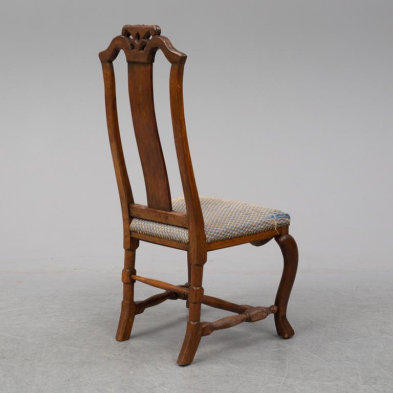 A Swedish late baroque chair, mid 18th century.