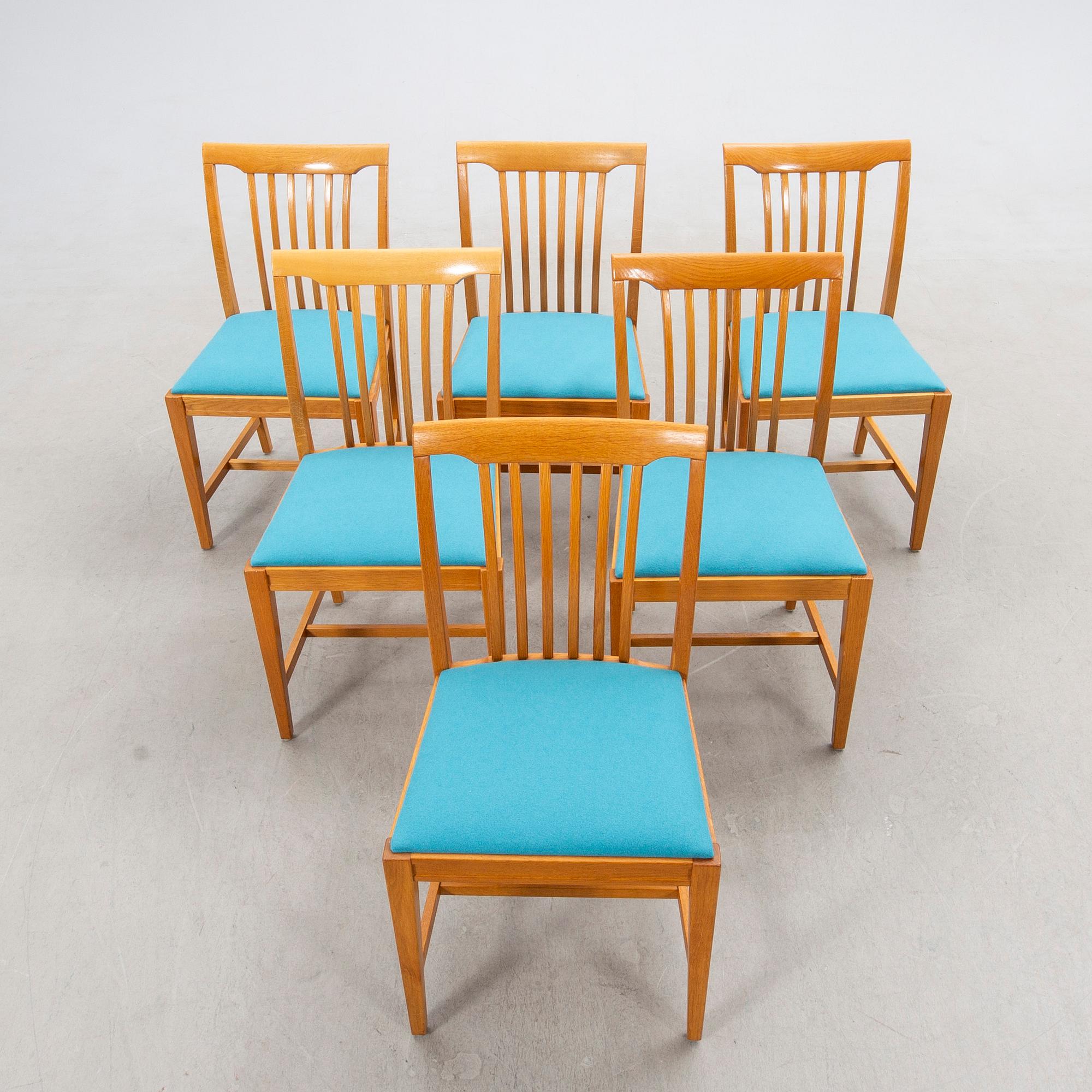 Svante Skogh, 6 st stolar, "Vindö", Balders snickeri, Vaggeryd, 1900-talets andra hälft.