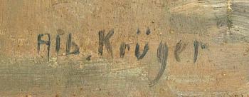 Albert Krüger, a signed oil on board.