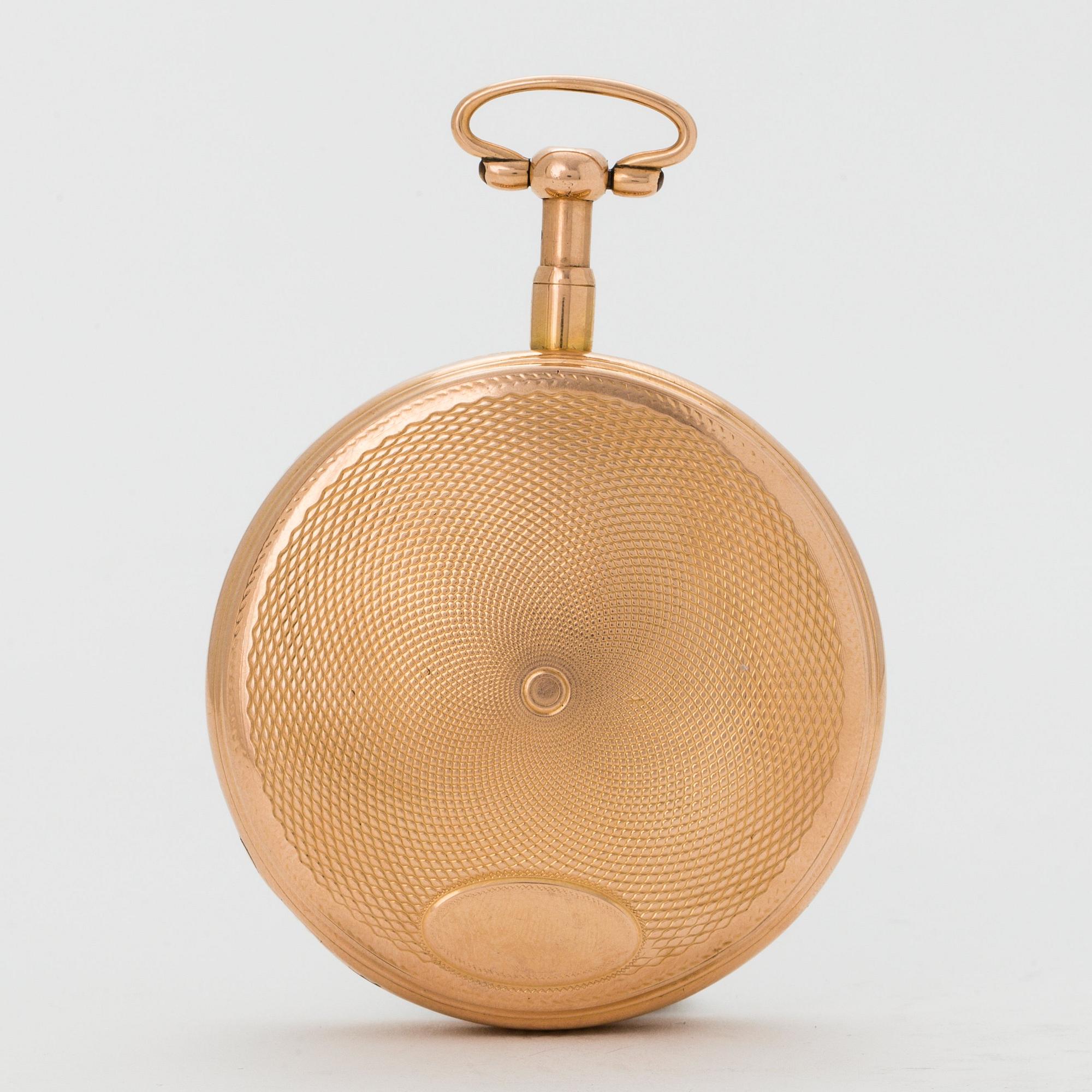 Pocket watch, gold, repeating automaton, ca 1820.