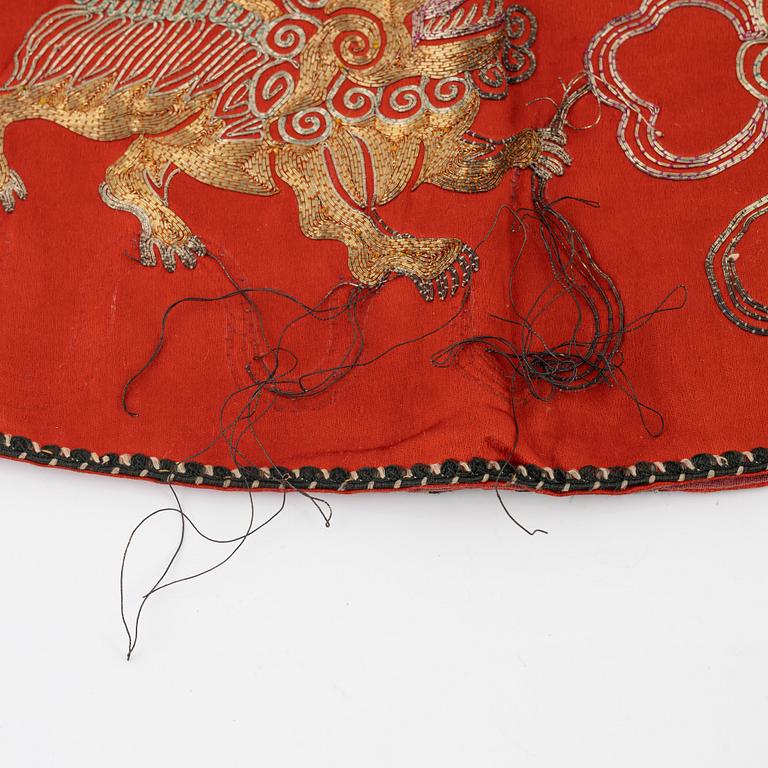 A Chinese embroidered silk jacket for children, late Qing dynasty, around 1900.