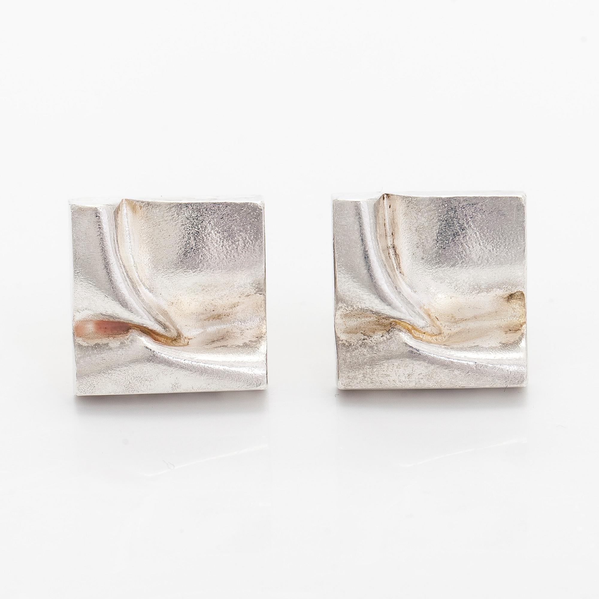 Björn Weckström, cufflinks, "Scenery on Luna", silver, Lapponia 1983.