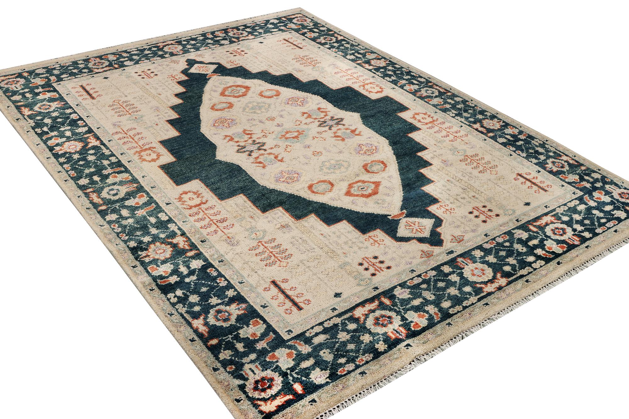 An oriental carpet with Mamluk design, c. 307 x 237 cm.