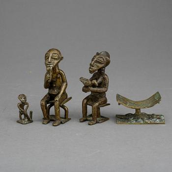 SKULPTURER, brons. Västafrika. 1900-tal.