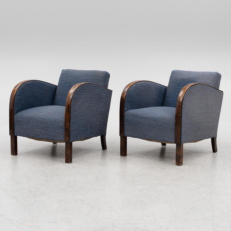 Fåtöljer, ett par, Art Deco / Funkis, 1900-talets första hälft.