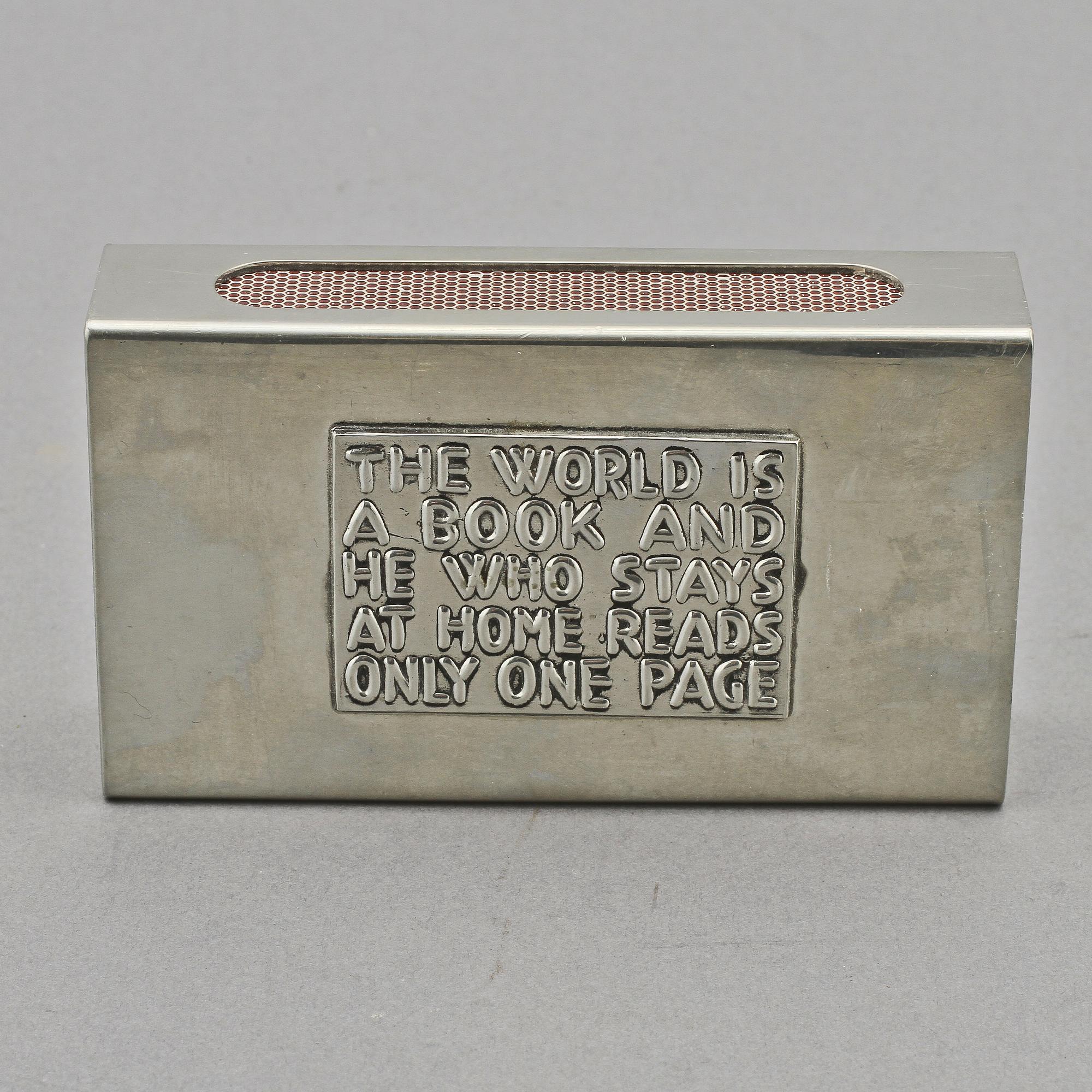 FAT samt TÄNDSTICKSFODRAL, tenn och mässing, Firma Svenskt Tenn.