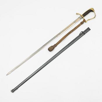 Sabel, svensk, m/1899 för infanteriofficer, med balja.