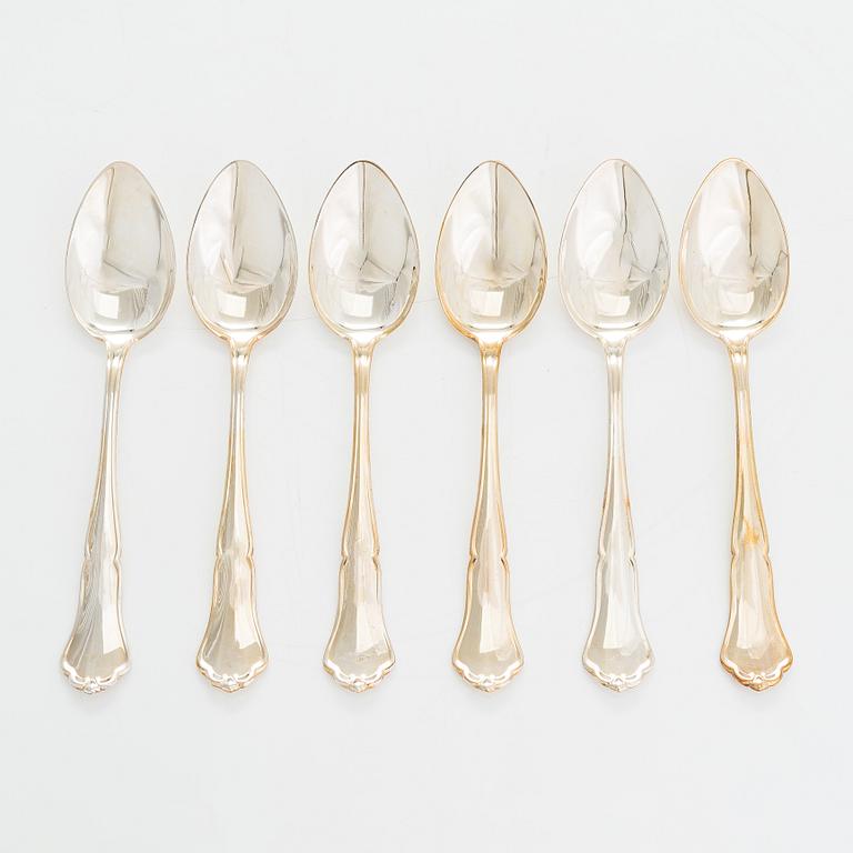An 18-piece set of 'Chippendale' silver cutlery, Finland 1994.