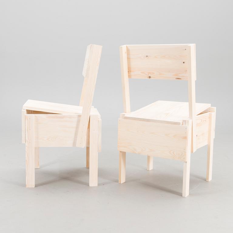 A 21st century pair of "Sedia 1" chairs for Artek, designed in 1974.