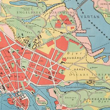 SKOLPLANSCH/KARTA, Stockholm, 1944.