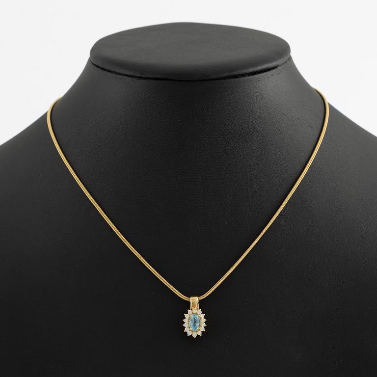 Necklace, H.Stern, 18K gold with aquamarine and brilliant-cut diamonds.