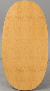 PIET HEIN & BRUNO MATHSSON, a curly birch veneered 'Superellips' table from Mathsson International.