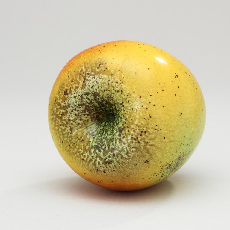 A Hans Hedberg faience apple, Biot, France.