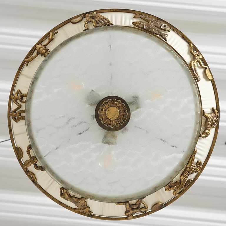 Bröderna Malmströms Metallvarufabrik, a ceiling lamp model "1566", Malmö, 1940s.