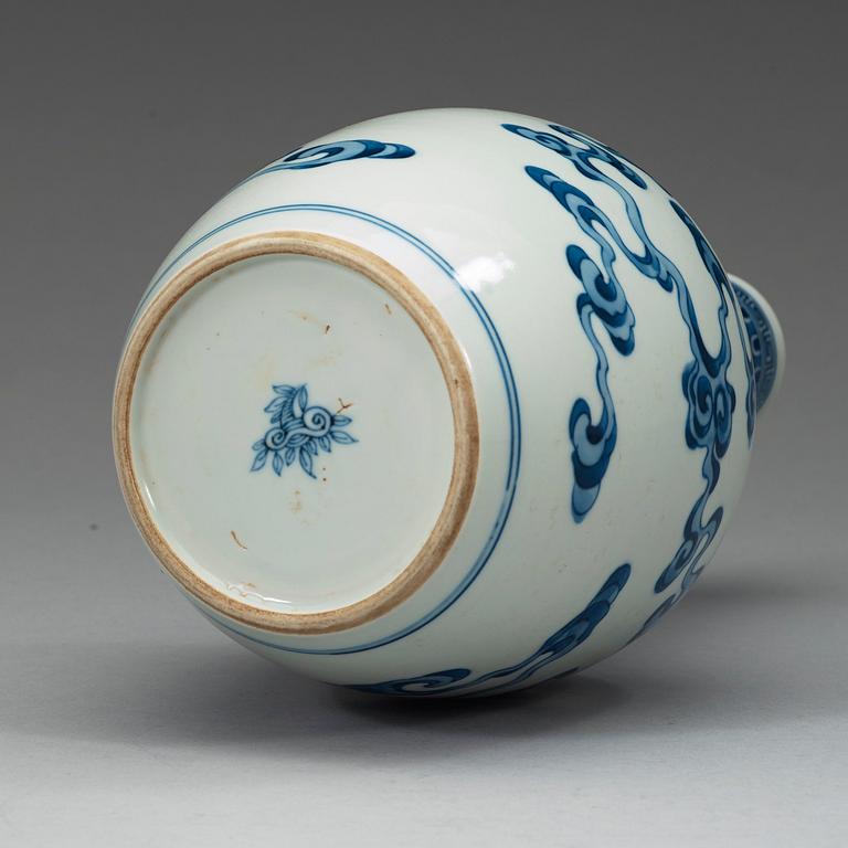 A blue and white vase, 20th Century.