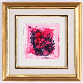 Kjartan Slettemark, screentryck med gouache, signerad Kjartan.