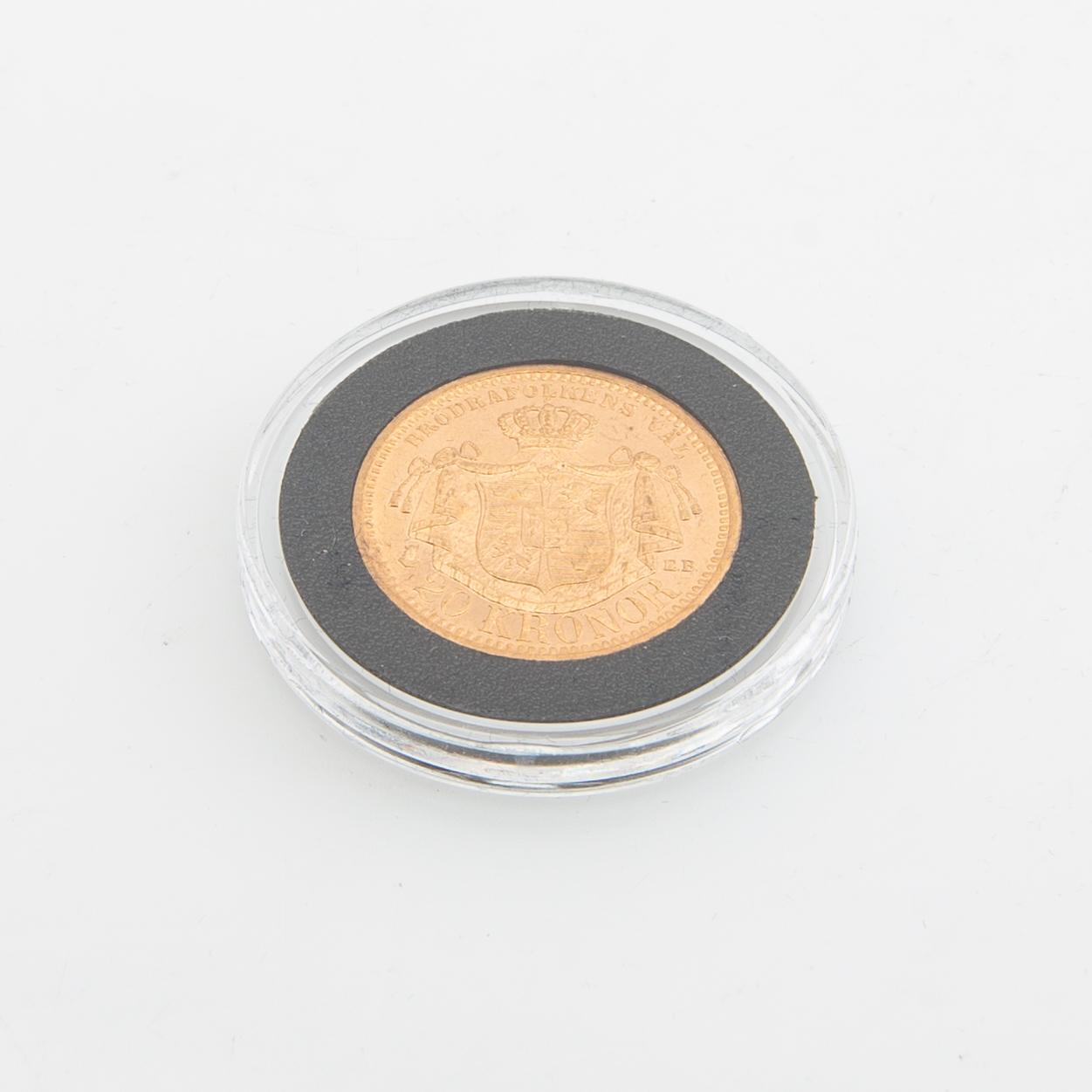 Guldmynt Sverige, Oscar II 20 kr, 1901.