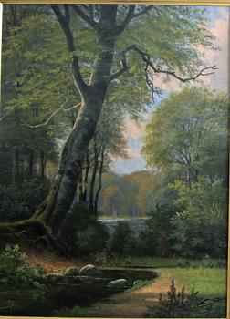 OKÄND KONSTNÄR, olja på duk, monogramsign.