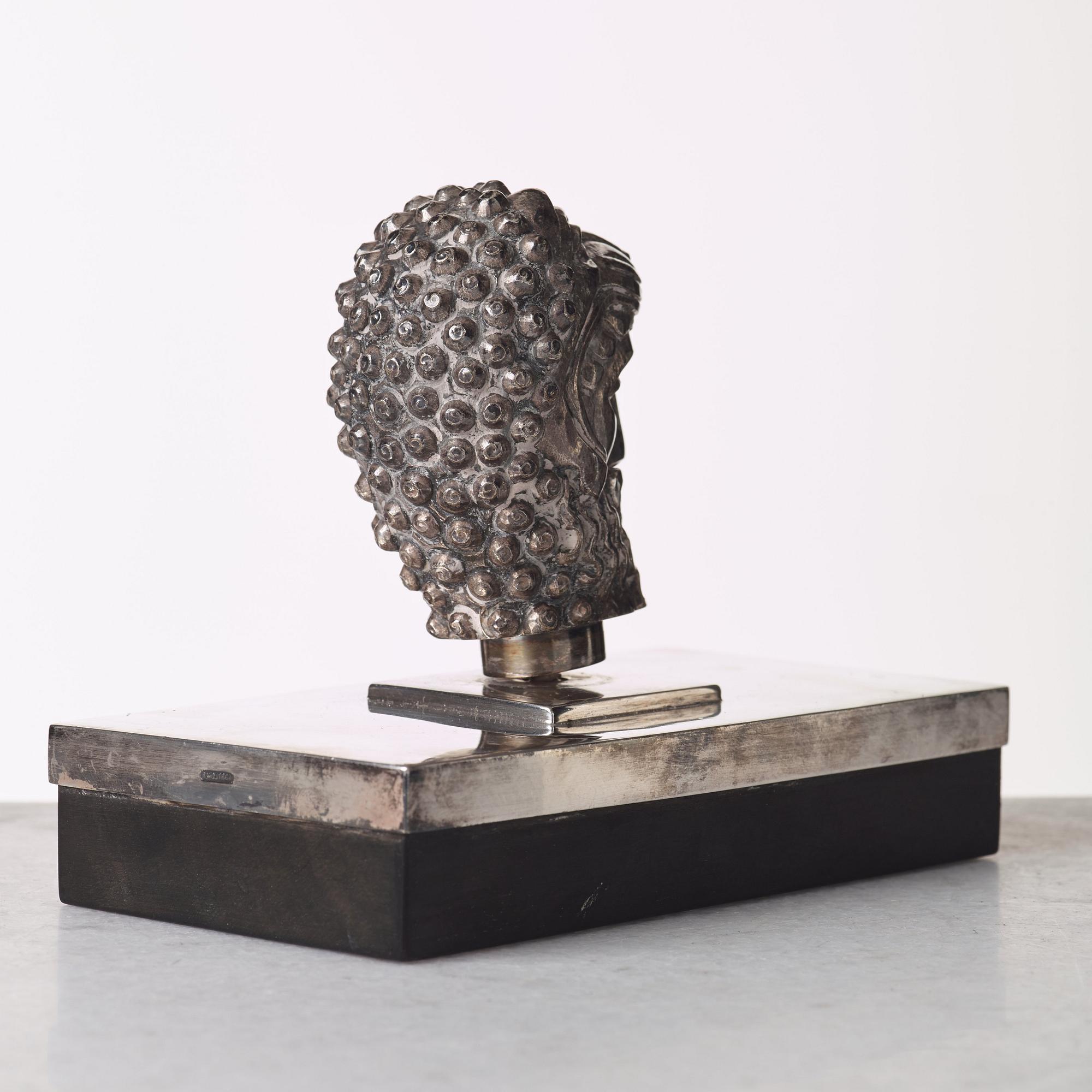 Anna Petrus, a Swedish Grace silver plated paperweight executed by Karl Wojtech, Stockholm 1920's.