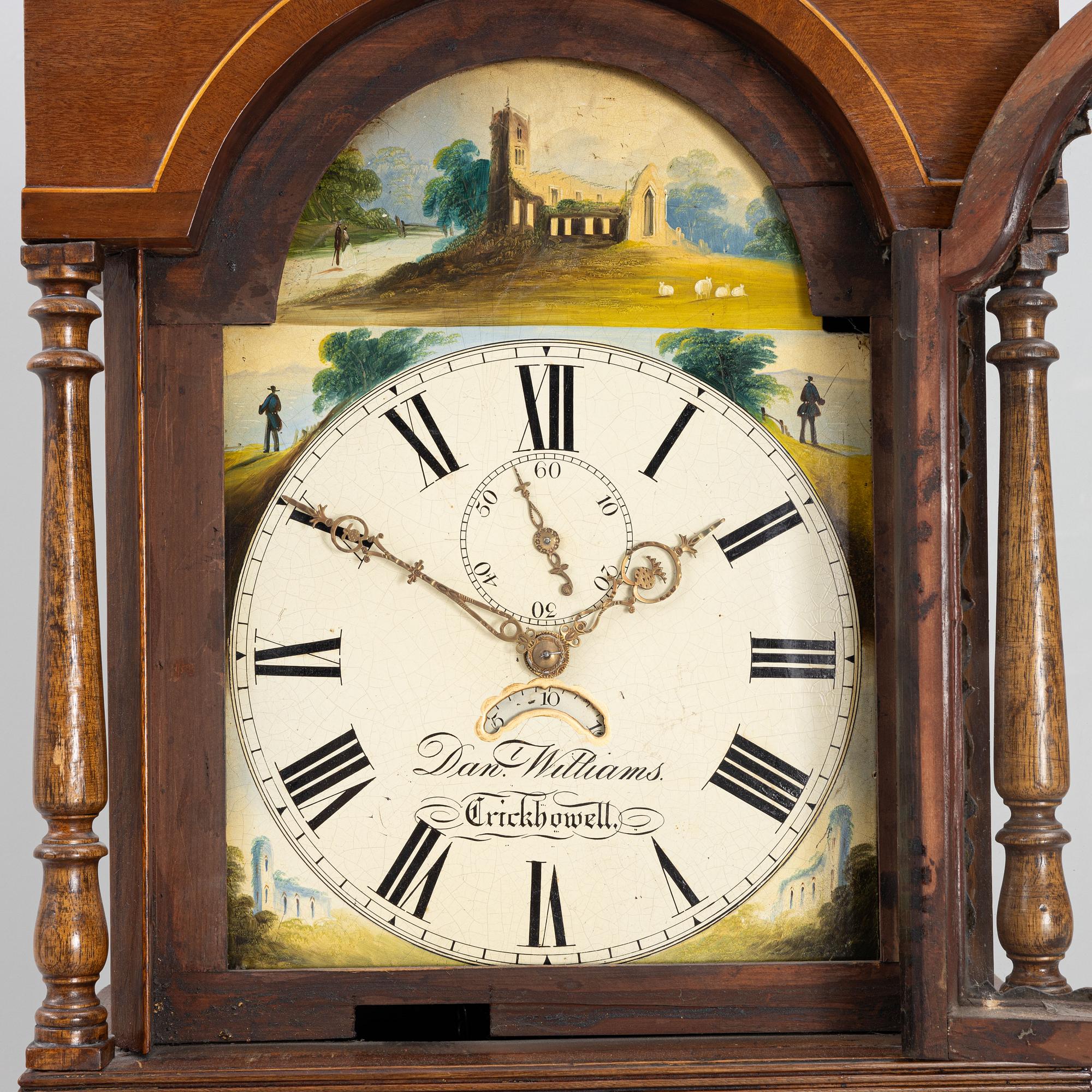 Floor clock, Crickhowell, the dial marked Dan Williams, Crickhowell ...