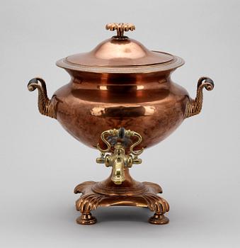 SAMOVAR, koppar, Benham, 19. Wigmore St, London, 1870-tal.