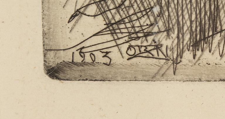 Anders Zorn, etching, 1903, signed in pencil.