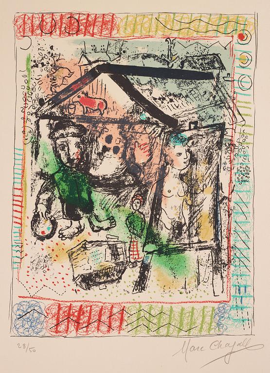 Marc Chagall, MARC CHAGALL,lithograph in colours, 1969, on Arches paper, signed in pencil and numbered 28/50.