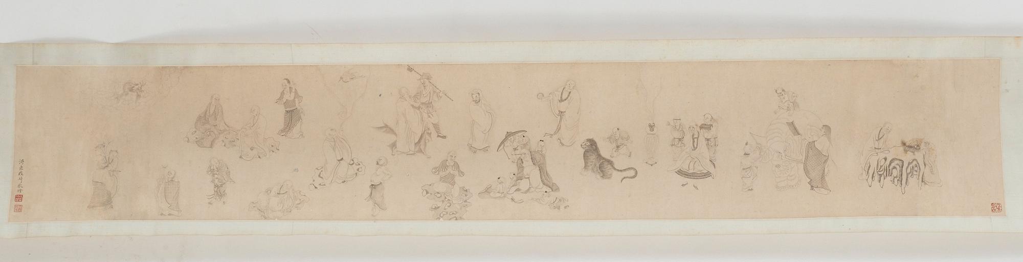 RULLMÅLNING. Tillskriven Gai Qi (Yuhu waishi, 1774-1829).