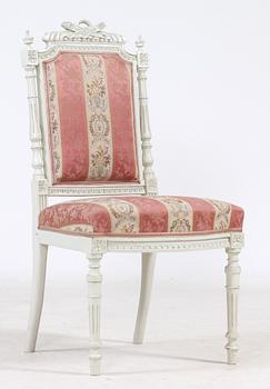 SOFFA samt STOLAR, 4 st, Louis XVI-stil, 1800-tal.
