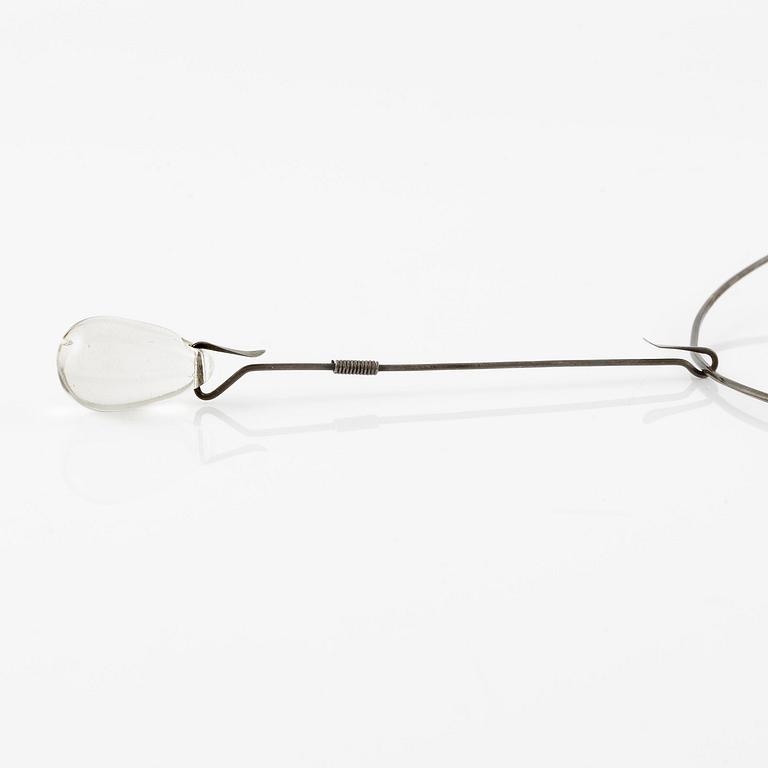 Vivianna Torun Bülow-Hübe, a necklace, silver with a glass drop, excecuted in her own studio most likely 1950's.