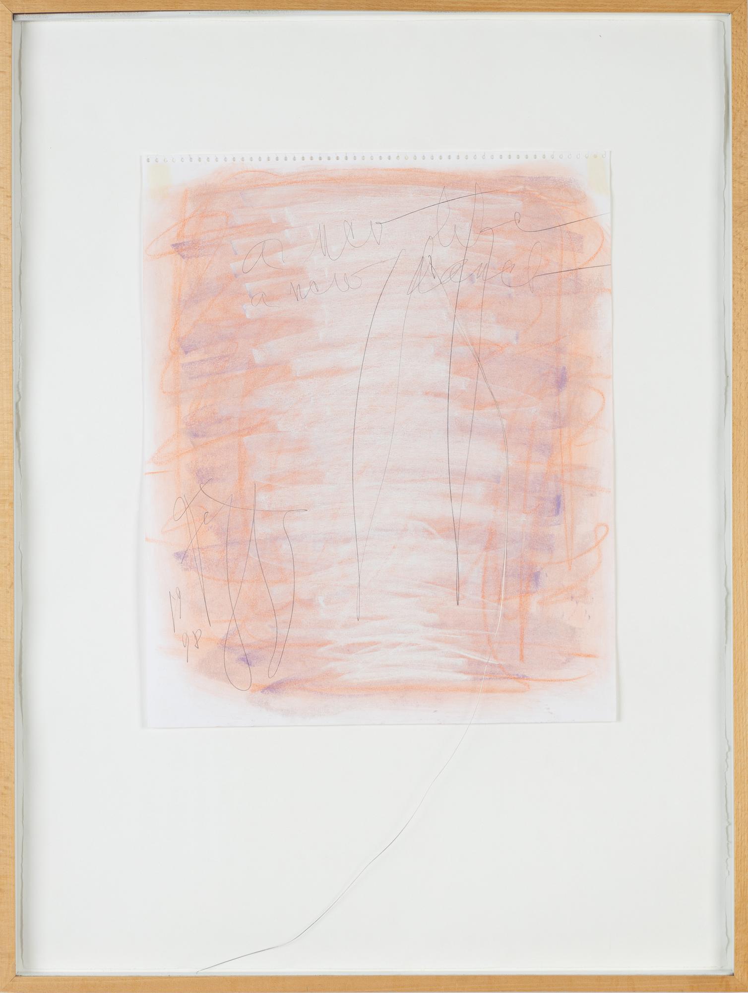 Eddie Figge, pastel and assemblage, signed and dated 1998.