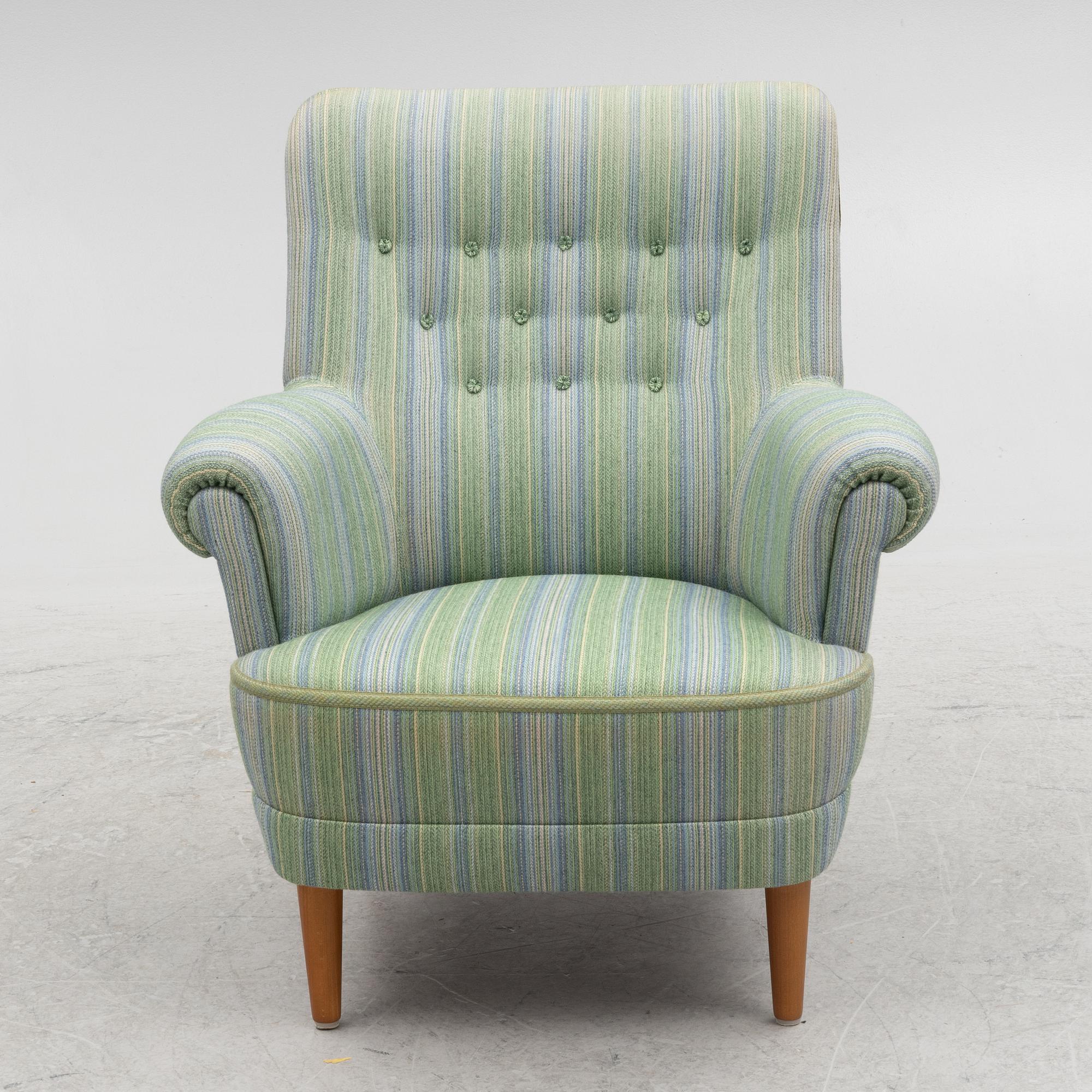Carl Malmsten, armchair, "Hemmakväll", OH Sjögren, late 20th century.