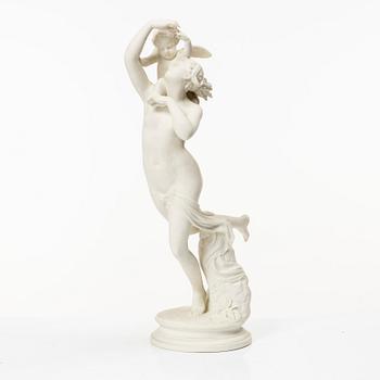 Charles Auguste Fraikin, after, 'Venus and Cupid', Gustafsberg, late 19th century.