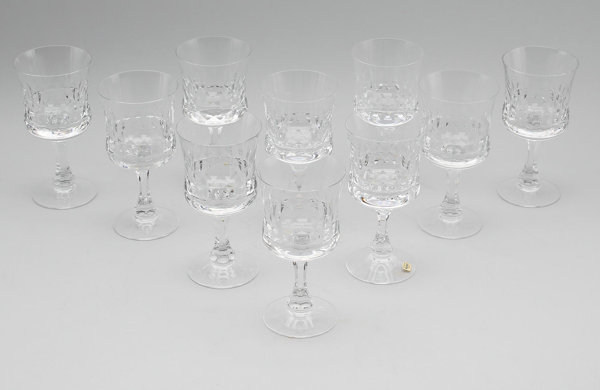 VINGLAS, 10 st, "Prince", Göran Wärff, Kosta Boda.