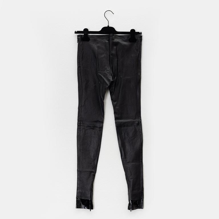 Balenciaga, a pair of leather pants, size 36.