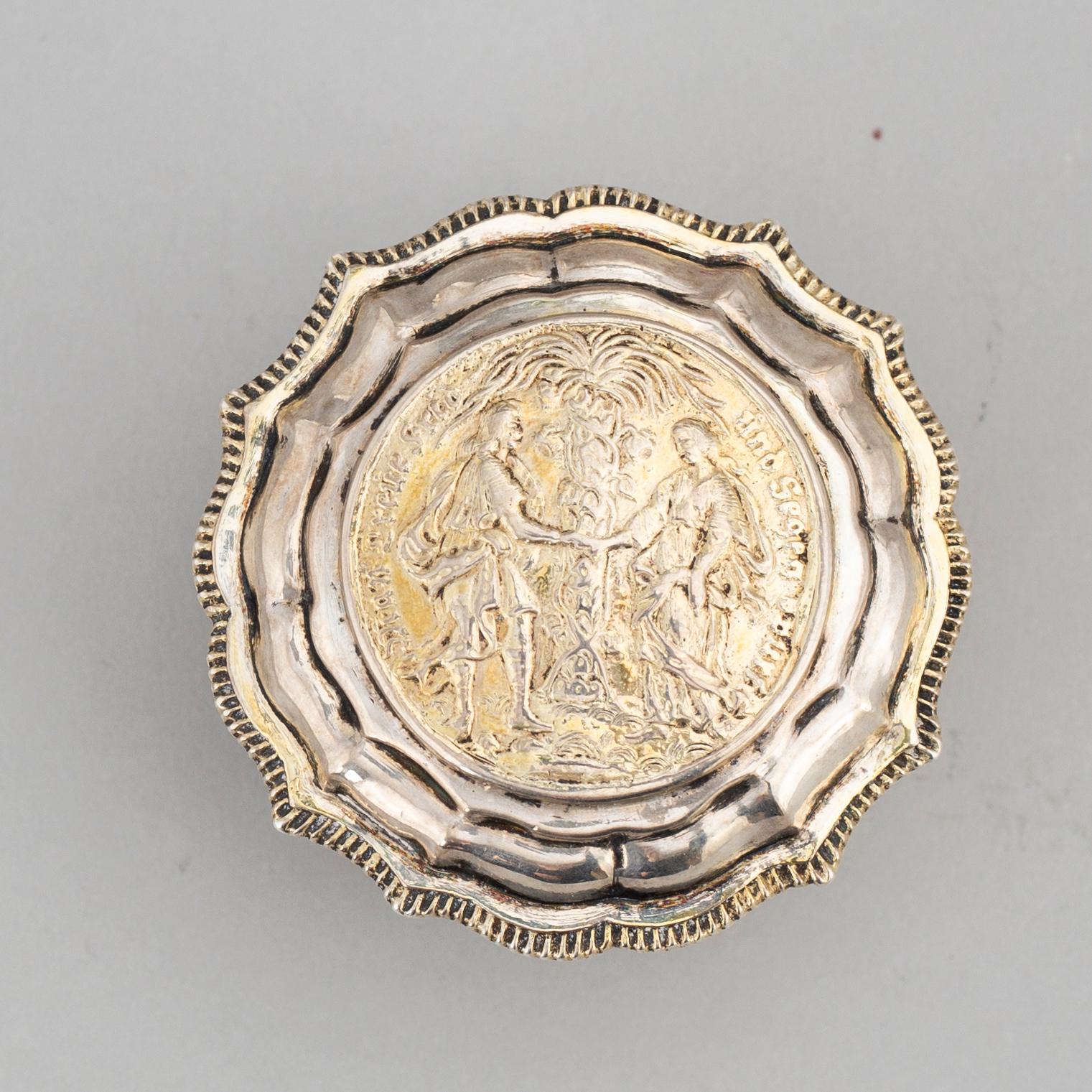 A Swedish 18th century parcel-gilt silver snuff-box, remarked Johan Malmstedt, Goteborg 1793.