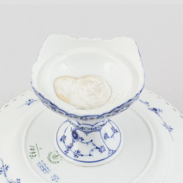 A 'Blue Fluted Full Lace' porcelain centerpiece dish, Royal Copenhagen, model 1093, 1898-1923.