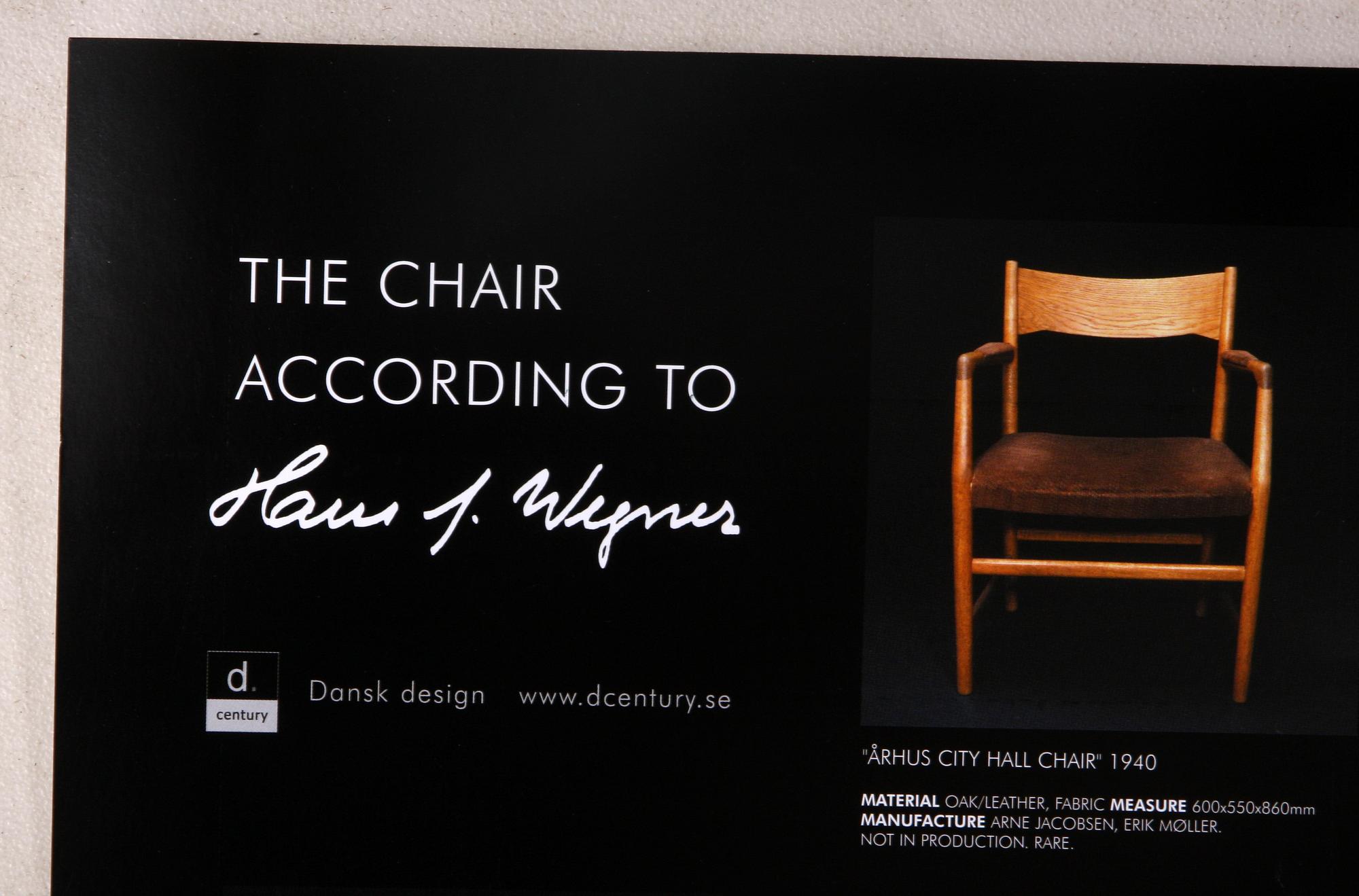 AFFISCH, "The chair according to Hans J. Wegner".