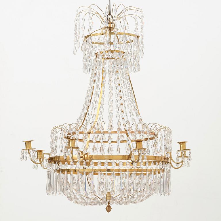 A late Gustavian circa 1800 nine-light chandelier.