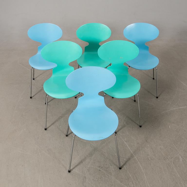 Arne Jacobsen, chairs 6 pcs, "Ant", Fritz Hansen, 1993.