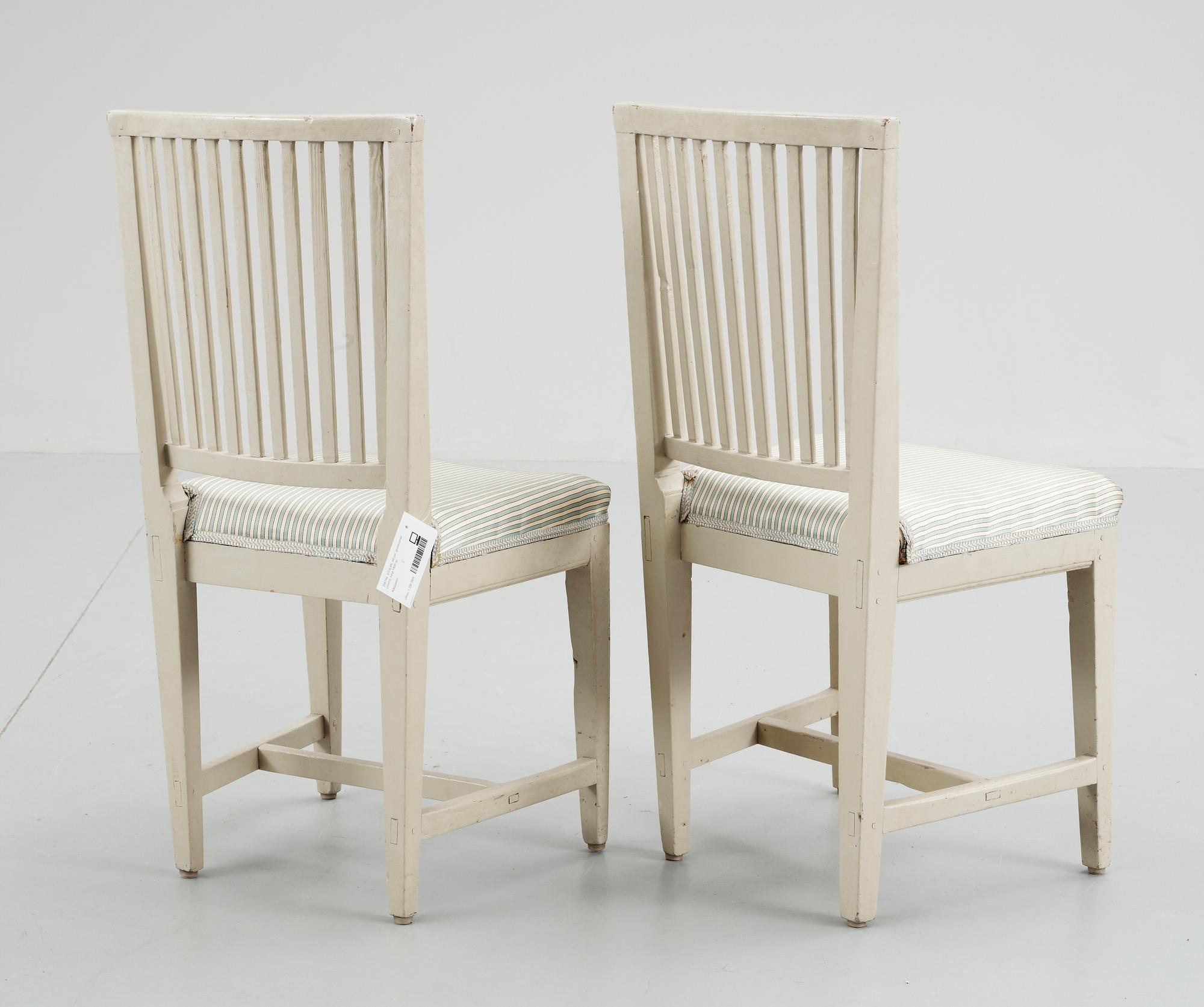 STOLAR, ett par, gustaviansk provins, tidigt 1800-tal.