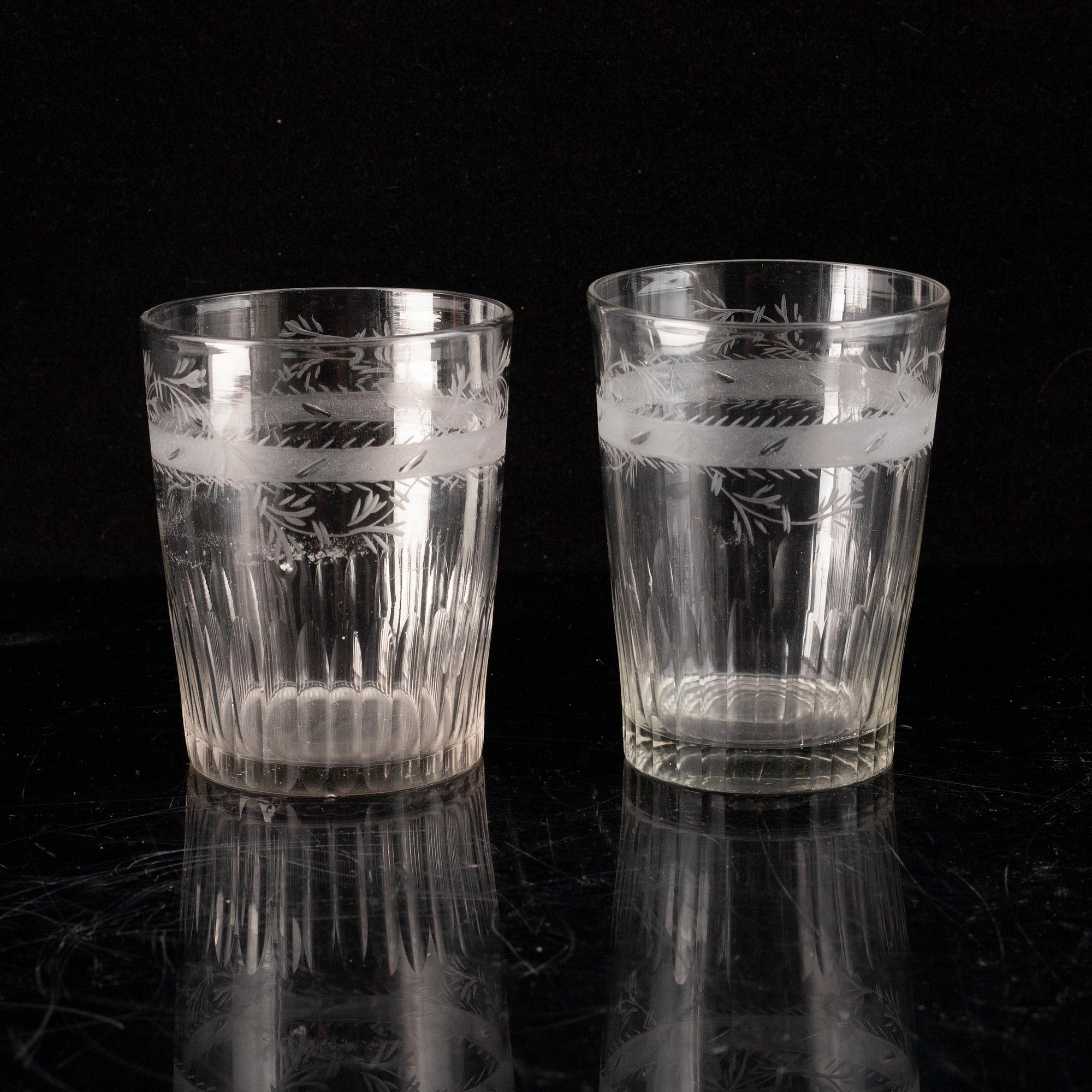 Seven late gustavian glasses, ca 1800.