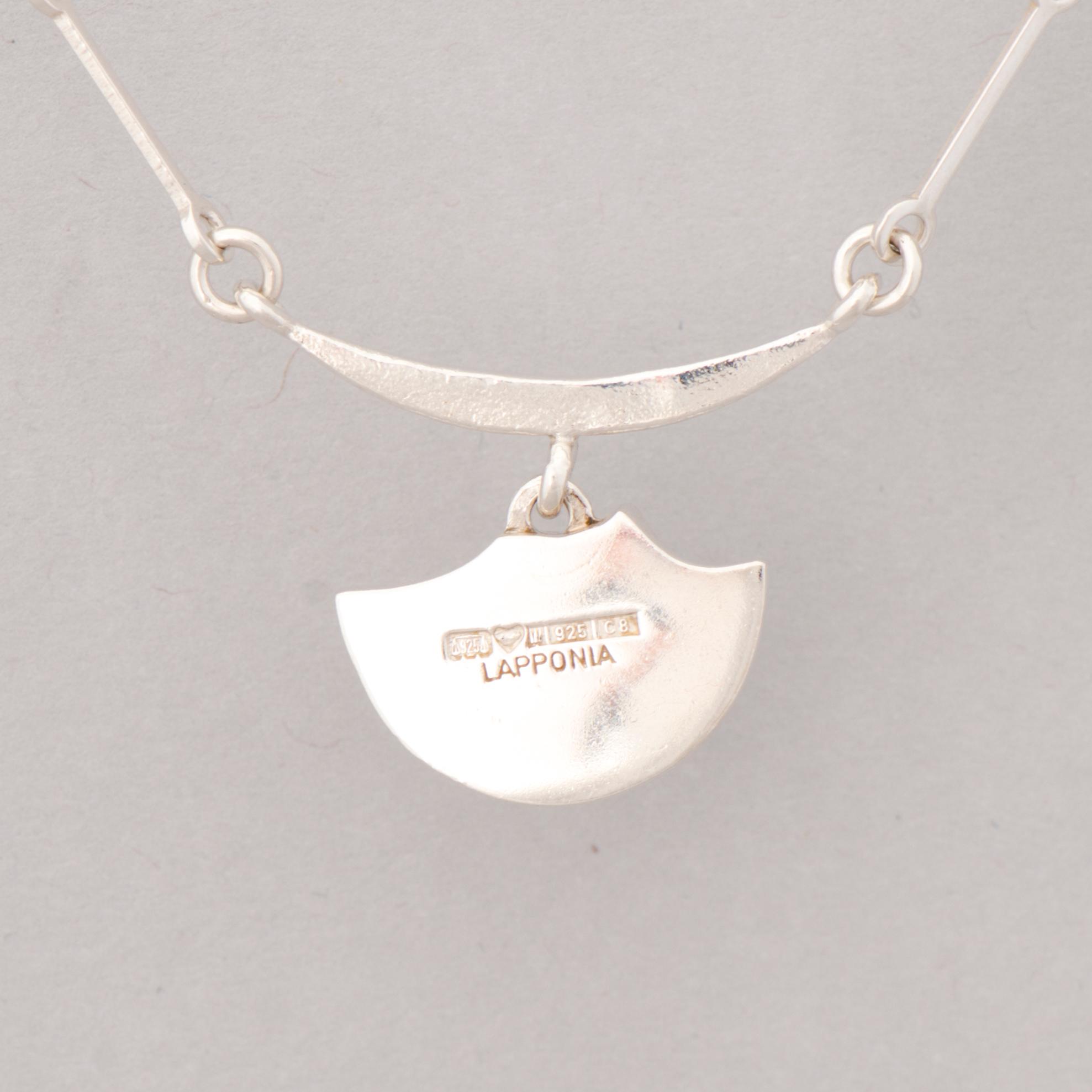 NECKLACES, 4 pcs, silver. Lapponia 1978-91.