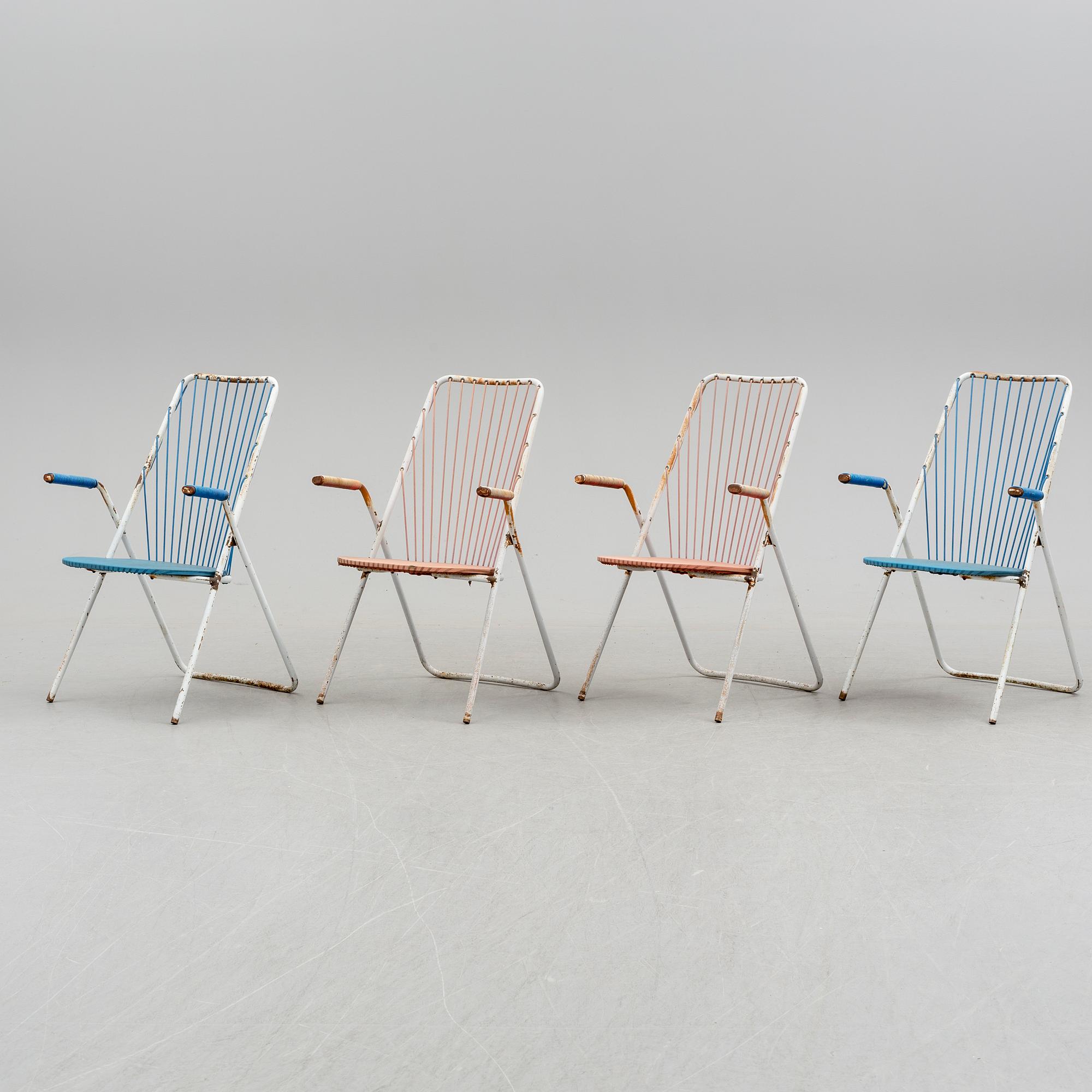 TRÄDGÅRDSBORD SAMT 4 STOLAR, troligen 1950-tal.