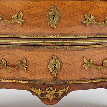 A rococo parquetry commode attributed to C. Tietze (master in Stockholm 1764-91).