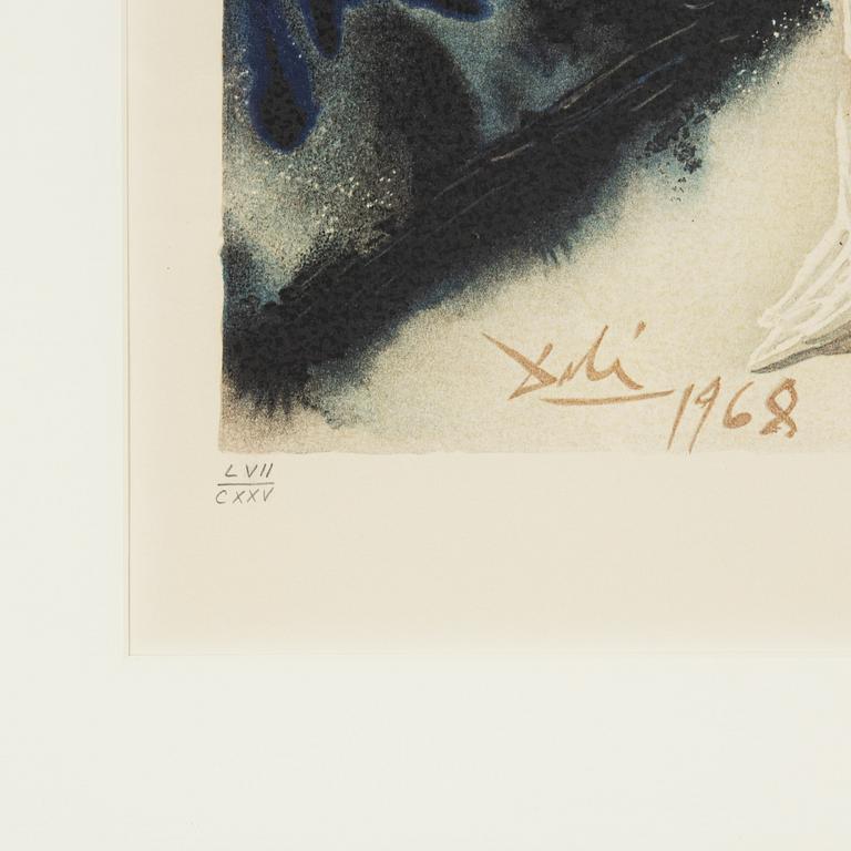Salvador Dalí, lithograph in colours, signed LVII/CXXV.