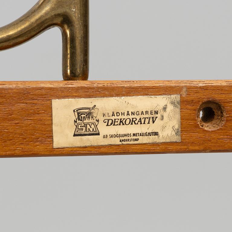 Two 'Decorative' coat hangers, Skoglunds metallgjuteri, Anderstorp, 1950s/60s.