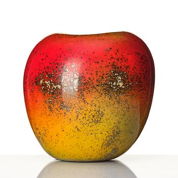 Hans Hedberg, a faience sculpture of an apple, Biot France.
